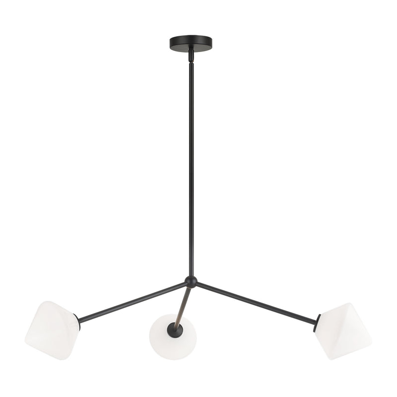 Matteo Lighting C81743BKOP Three Light Pendant, Black