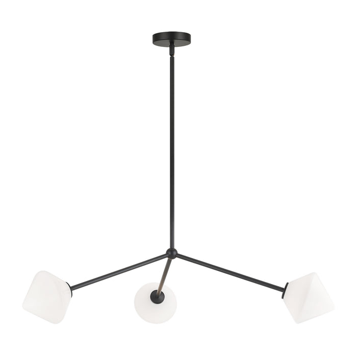 Matteo Lighting C81743BKOP Three Light Pendant, Black