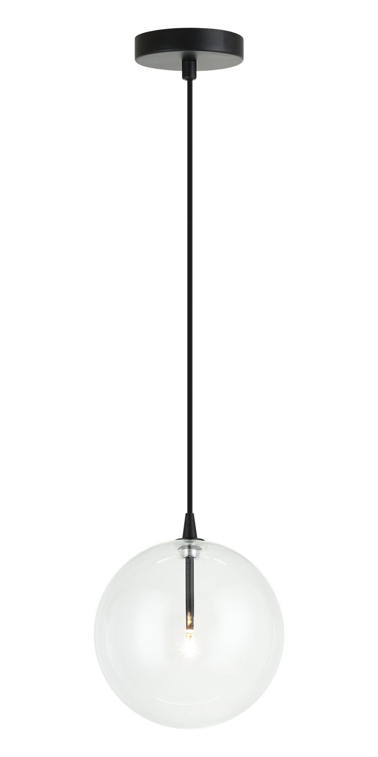 Matteo Lighting C81811BKCL One Light Pendant, Black