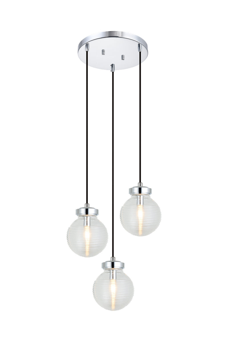 Matteo Lighting C84003CHCL Three Light Pendant, Chrome