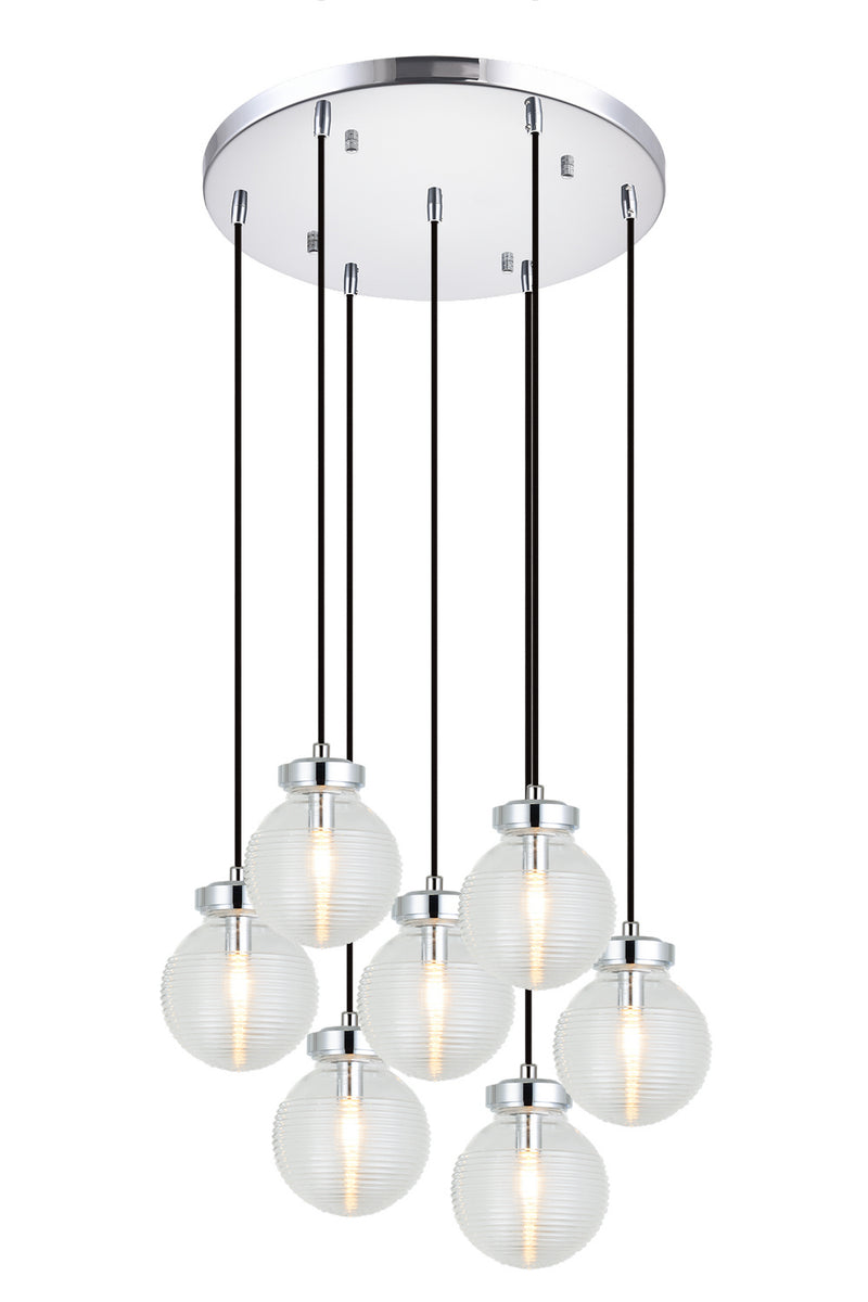 Matteo Lighting C84007CHCL Seven Light Pendant, Chrome