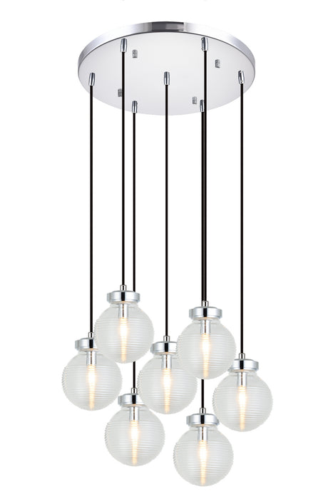 Matteo Lighting C84007CHCL Seven Light Pendant, Chrome