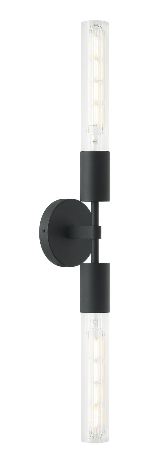 Matteo Lighting S04002MB Two Light Vanity, Matte Black