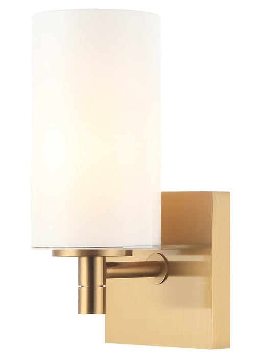 Matteo Lighting S04901AGOP One Light Wall Sconce, Aged Gold Brass