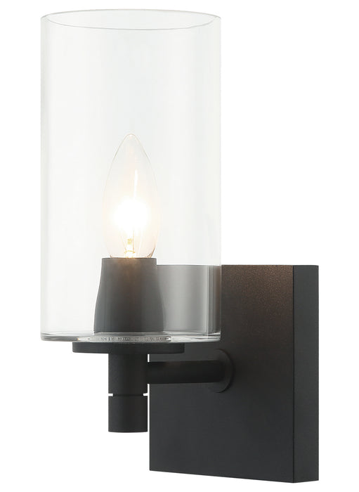 Matteo Lighting S04901MBCL One Light Wall Sconce, Matte Black