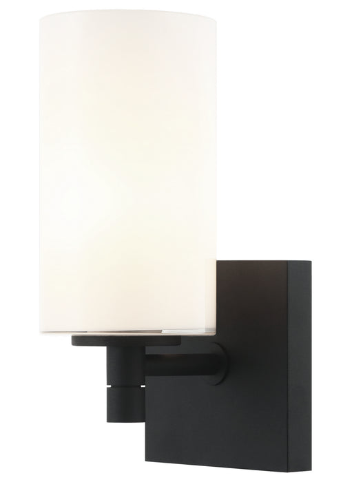 Matteo Lighting S04901MBOP One Light Wall Sconce, Matte Black