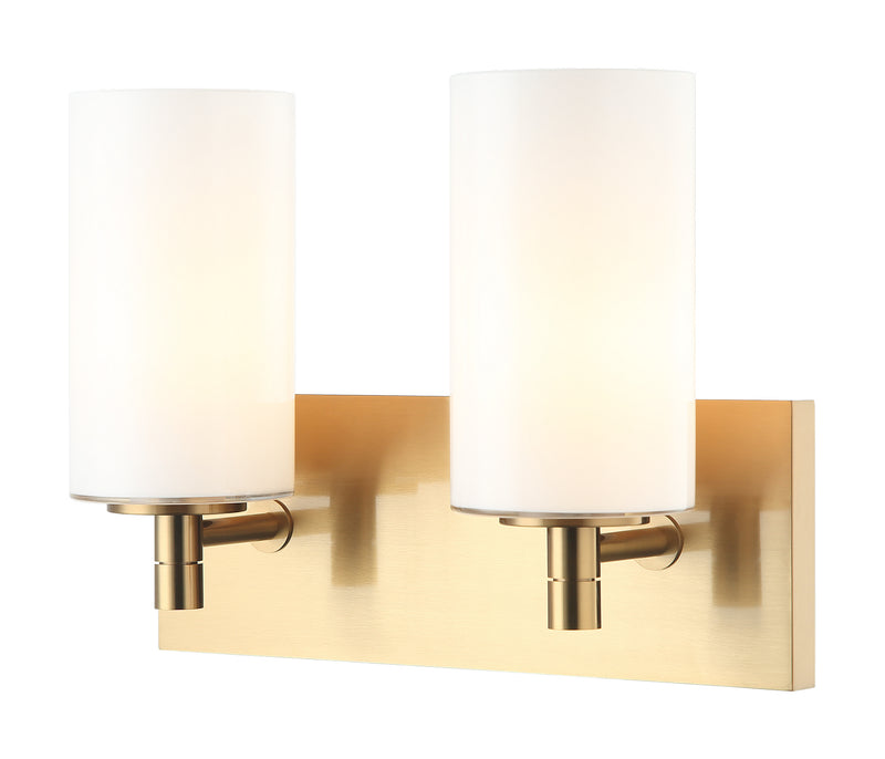 Matteo Lighting S04902AGOP Two Light Wall Sconce, Aged Gold Brass
