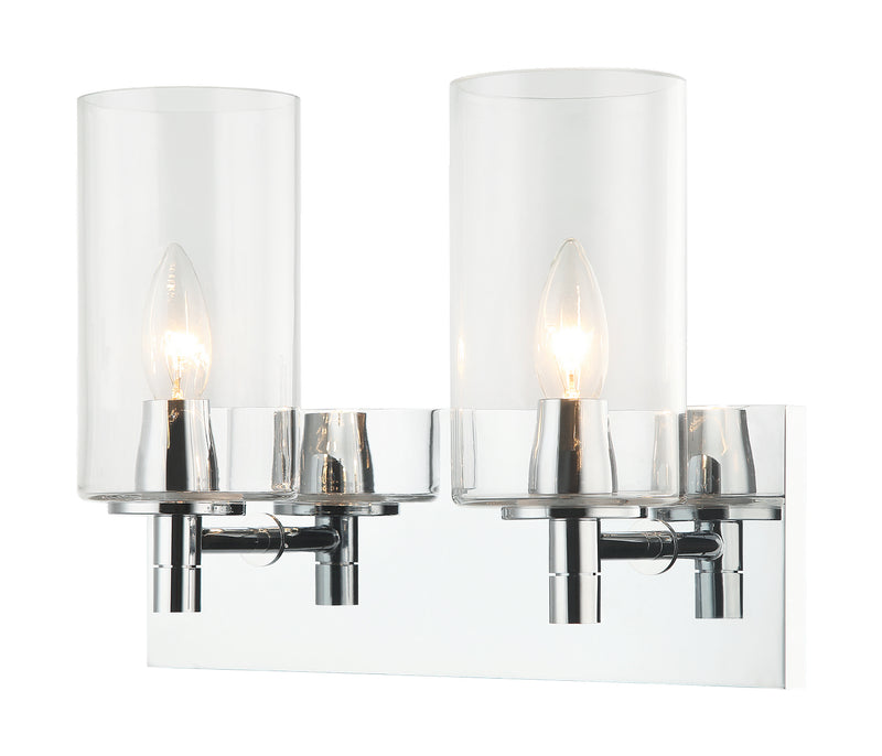 Matteo Lighting S04902CHCL Two Light Wall Sconce, Chrome