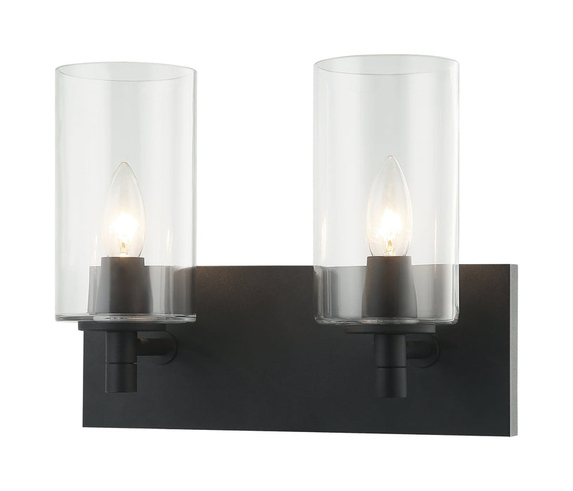 Matteo Lighting S04902MBCL Two Light Wall Sconce, Matte Black