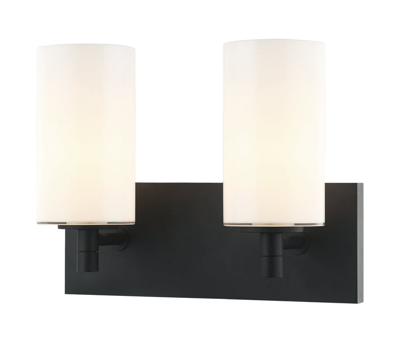 Matteo Lighting S04902MBOP Two Light Wall Sconce, Matte Black