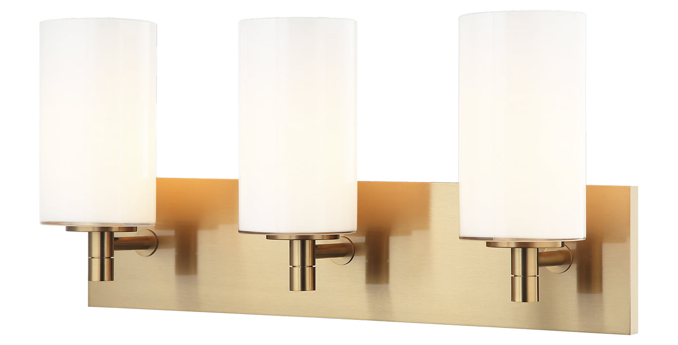 Matteo Lighting S04903AGOP Three Light Wall Sconce, Aged Gold Brass