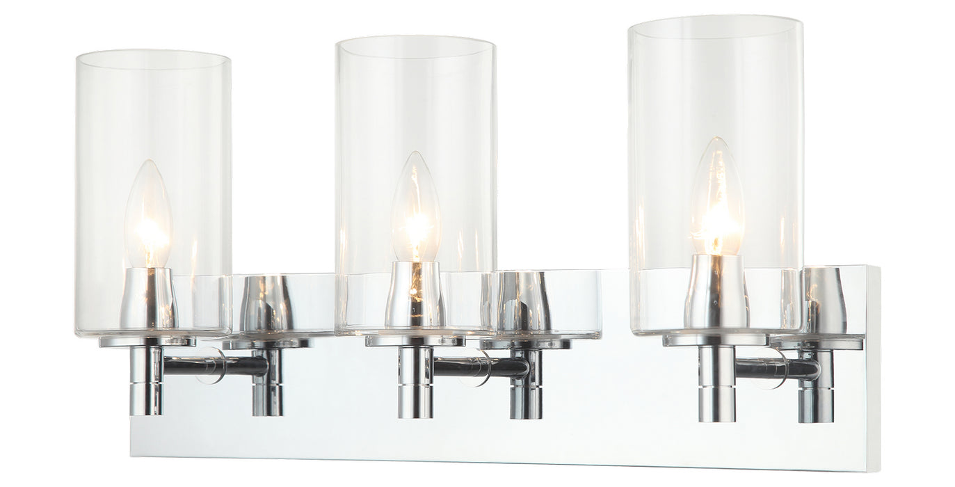 Matteo Lighting S04903CHCL Three Light Wall Sconce, Chrome