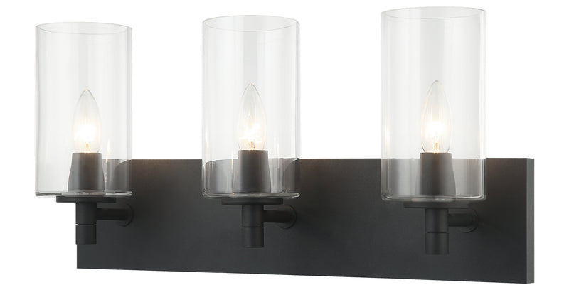 Matteo Lighting S04903MBCL Three Light Wall Sconce, Matte Black