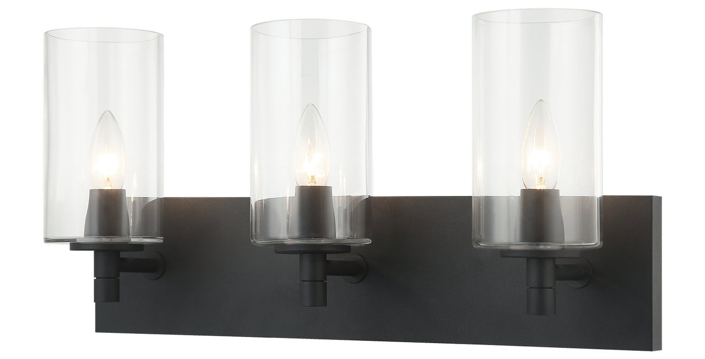 Matteo Lighting S04903MBCL Three Light Wall Sconce, Matte Black