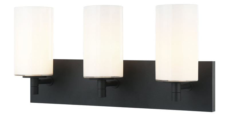 Matteo Lighting S04903MBOP Three Light Wall Sconce, Matte Black