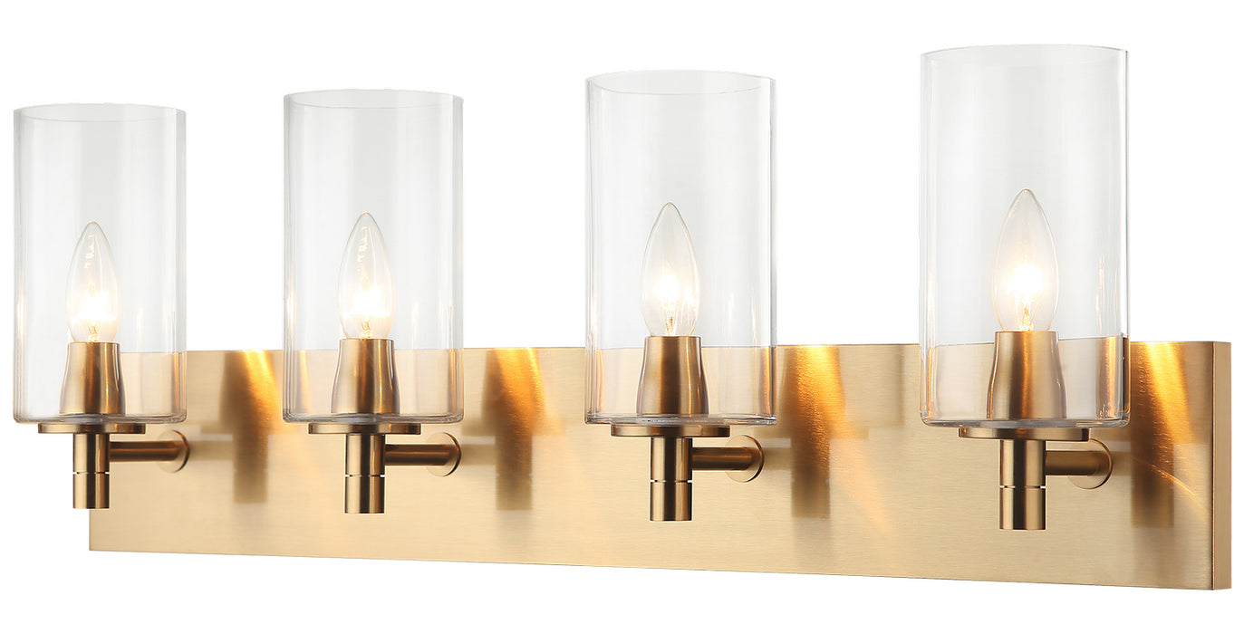 Matteo Lighting S04904AGCL Four Light Wall Sconce, Aged Gold Brass