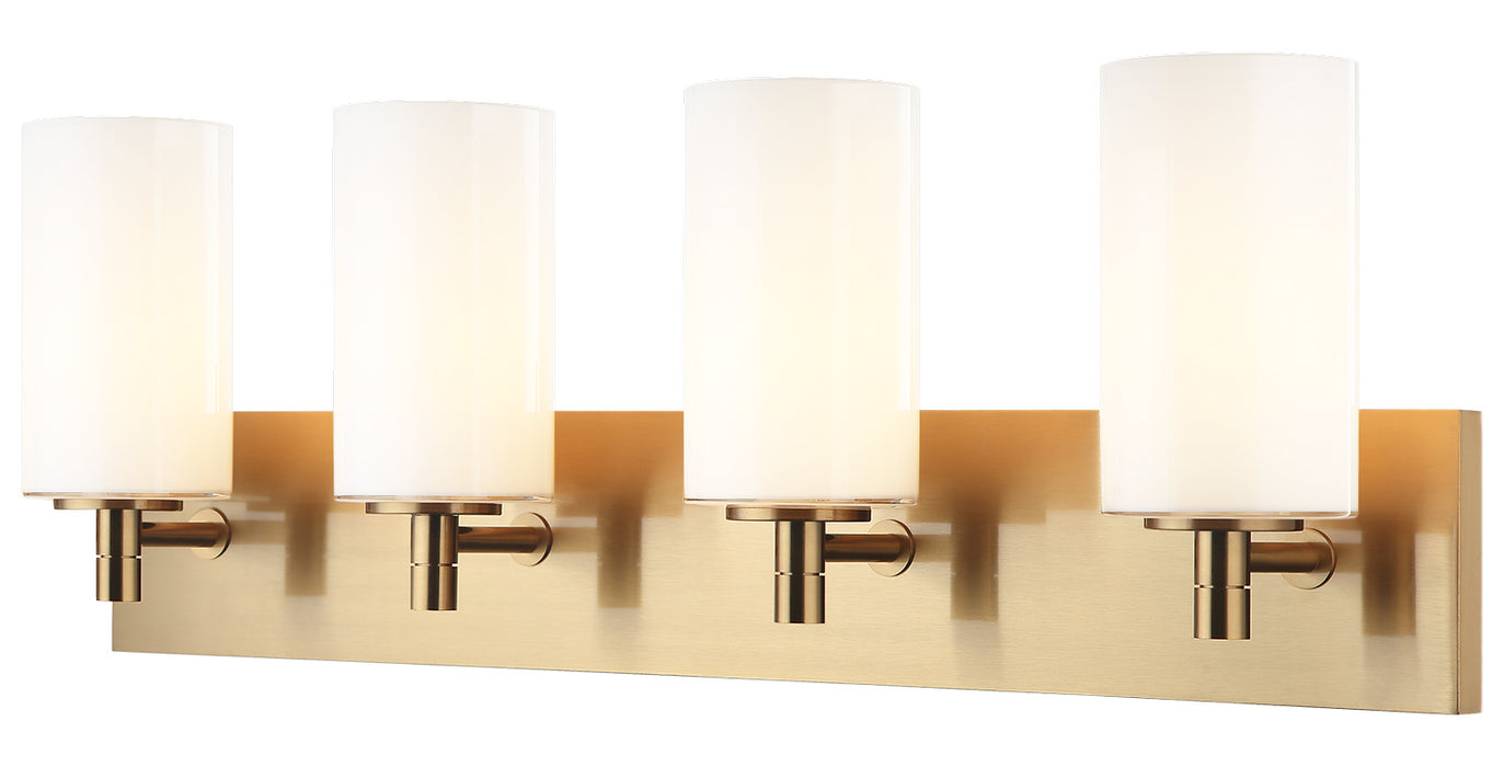 Matteo Lighting S04904AGOP Four Light Wall Sconce, Aged Gold Brass