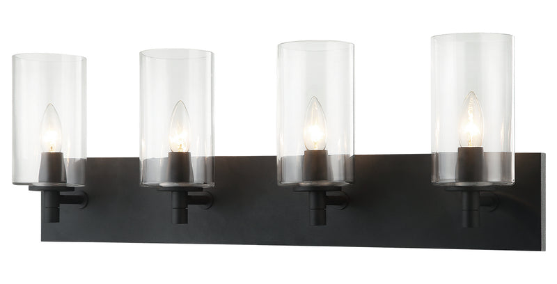 Matteo Lighting S04904MBCL Four Light Wall Sconce, Matte Black