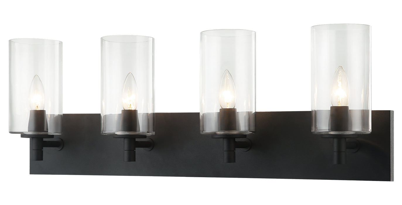 Matteo Lighting S04904MBCL Four Light Wall Sconce, Matte Black