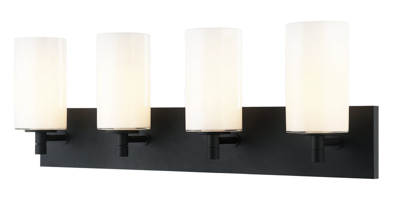 Matteo Lighting S04904MBOP Four Light Wall Sconce, Matte Black