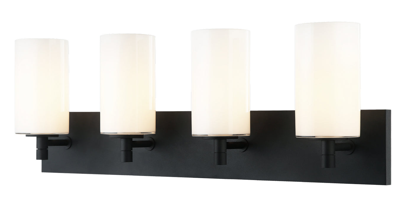 Matteo Lighting S04904MBOP Four Light Wall Sconce, Matte Black