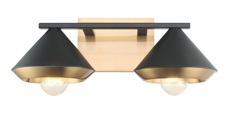 Matteo Lighting S06802MBAG Two Light Wall Sconce, Matte Black