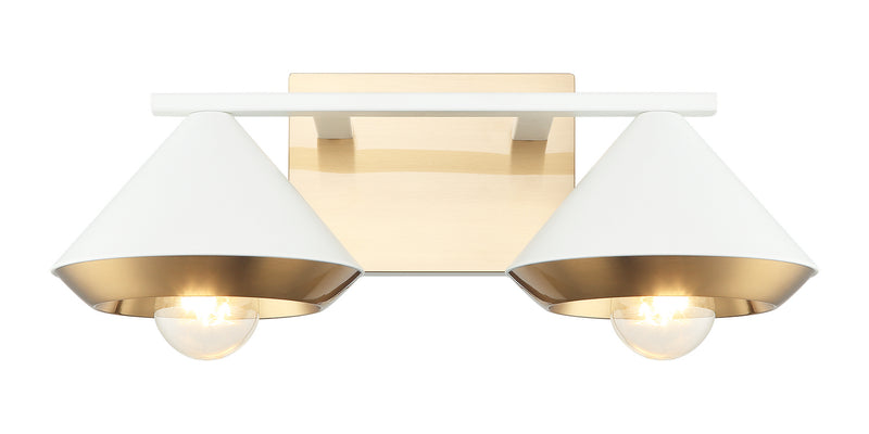 Matteo Lighting S06802WHAG Two Light Wall Sconce, White
