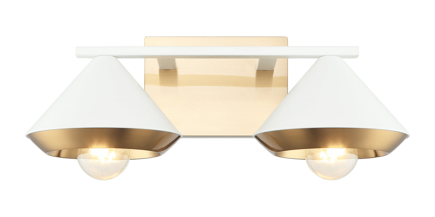 Matteo Lighting S06802WHAG Two Light Wall Sconce, White