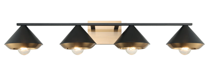 Matteo Lighting S06804MBAG Four Light Wall Sconce, Matte Black