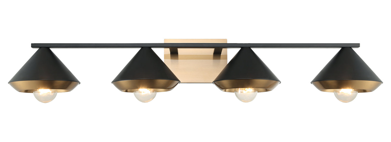 Matteo Lighting S06804MBAG Four Light Wall Sconce, Matte Black
