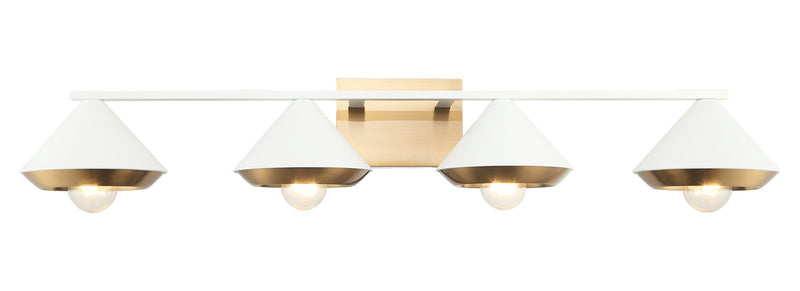 Matteo Lighting S06804WHAG Four Light Wall Sconce, White