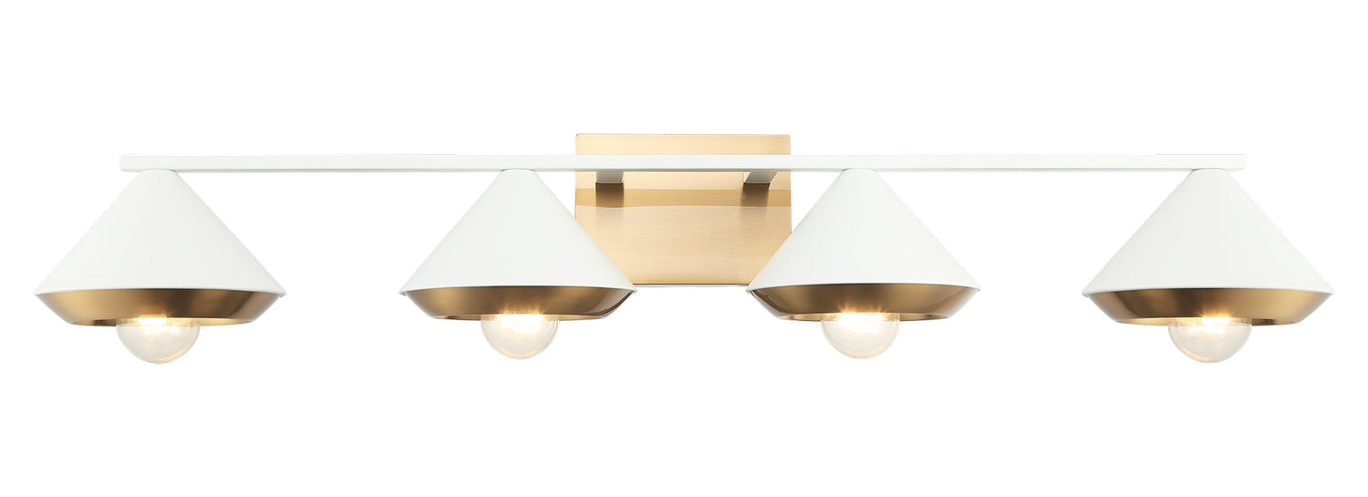 Matteo Lighting S06804WHAG Four Light Wall Sconce, White