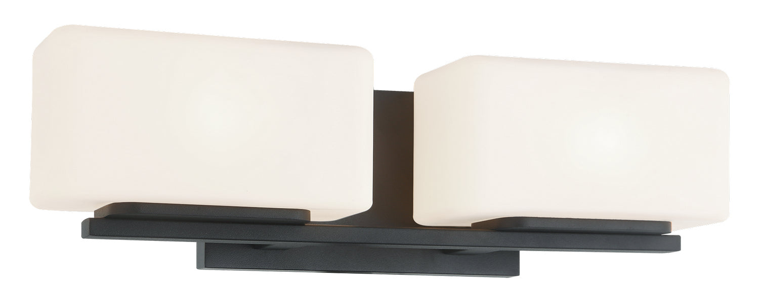 Matteo Lighting S10802MB Two Light Wall Sconce, Matte Black