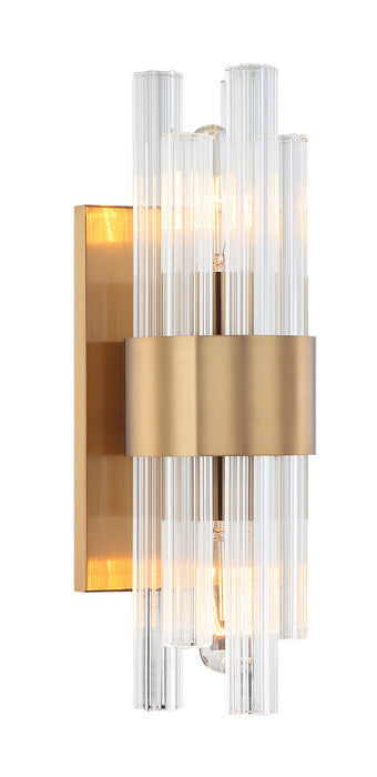 Matteo Lighting W66902AG Two Light Wall Sconce, Aged Gold Brass