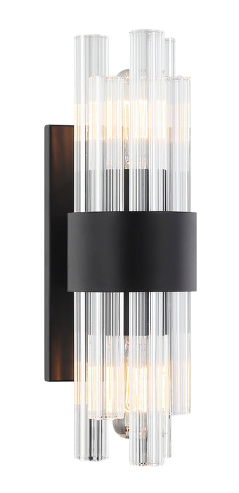 Matteo Lighting W66902MB Two Light Wall Sconce, Matte Black