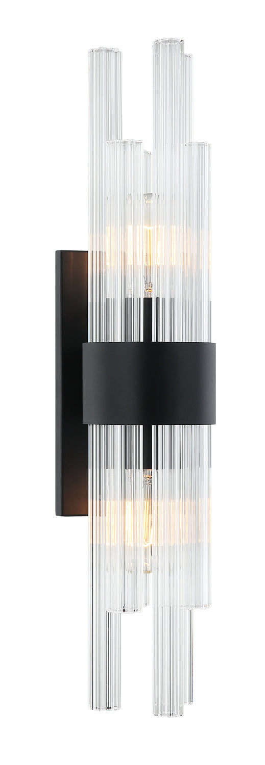 Matteo Lighting W66912MB Two Light Wall Sconce, Matte Black