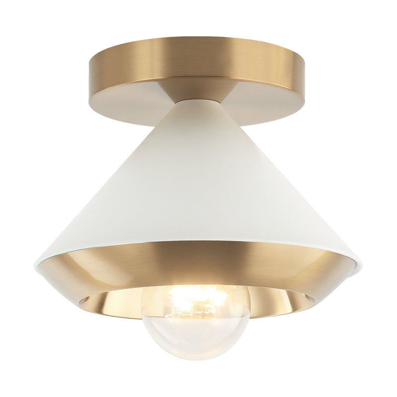 Matteo Lighting X06801WHAG One Light Ceiling Mount, White