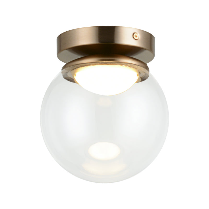 Matteo Lighting X61301AGCL LED Flush Mount, Aged Gold Brass