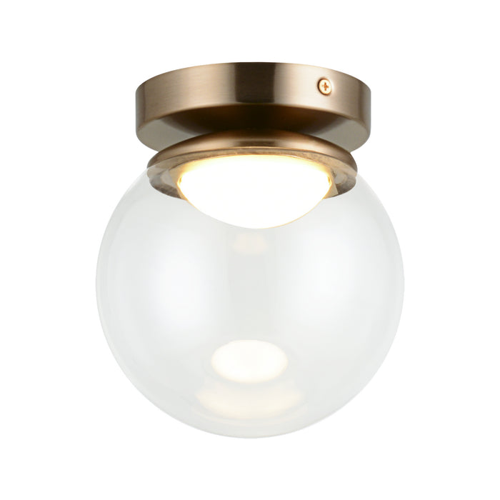 Matteo Lighting X61301AGCL LED Flush Mount, Aged Gold Brass