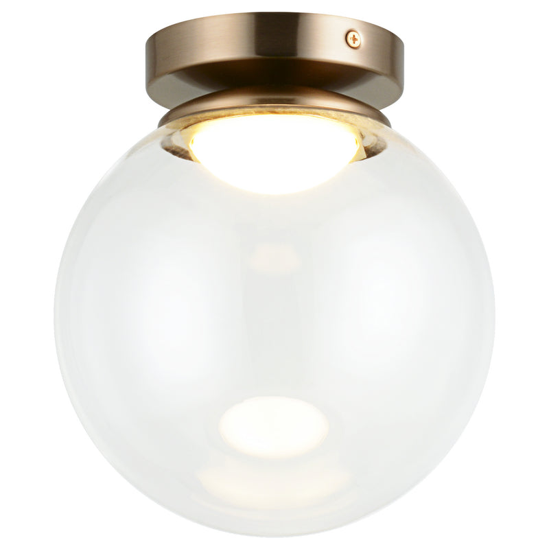 Matteo Lighting X61311AGCL LED Flush Mount, Aged Gold Brass