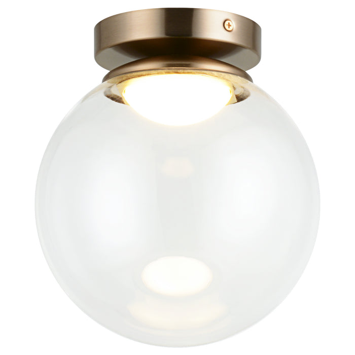 Matteo Lighting X61311AGCL LED Flush Mount, Aged Gold Brass