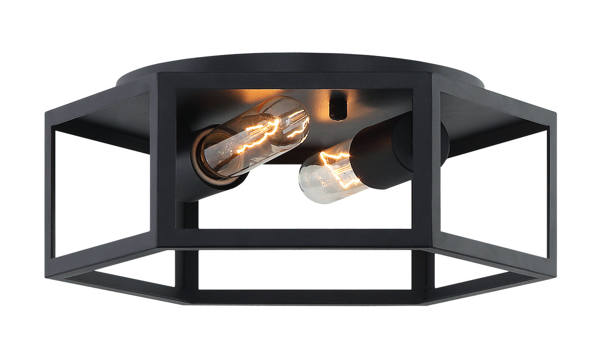 Matteo Lighting X64502MB Two Light Ceiling Mount, Matte Black