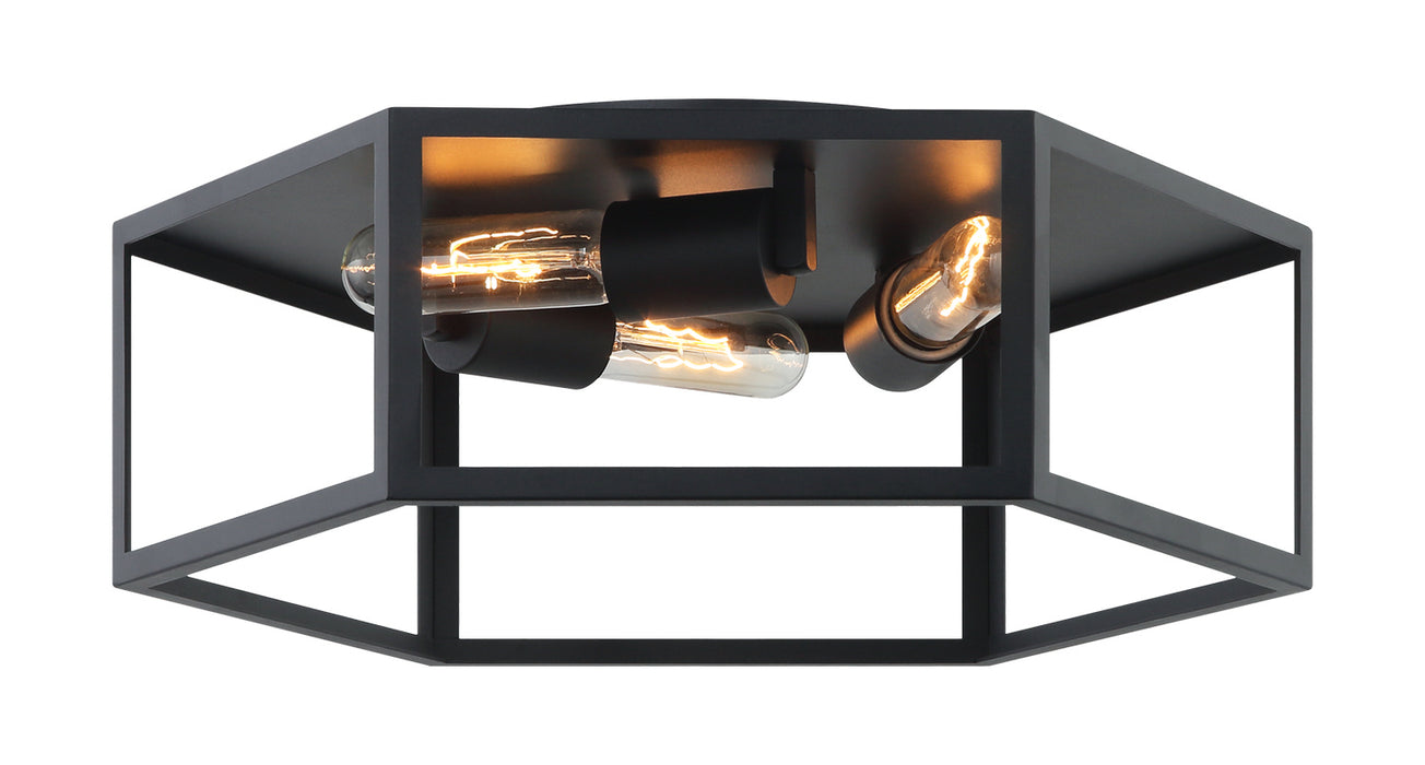 Matteo Lighting X64503MB Three Light Ceiling Mount, Matte Black