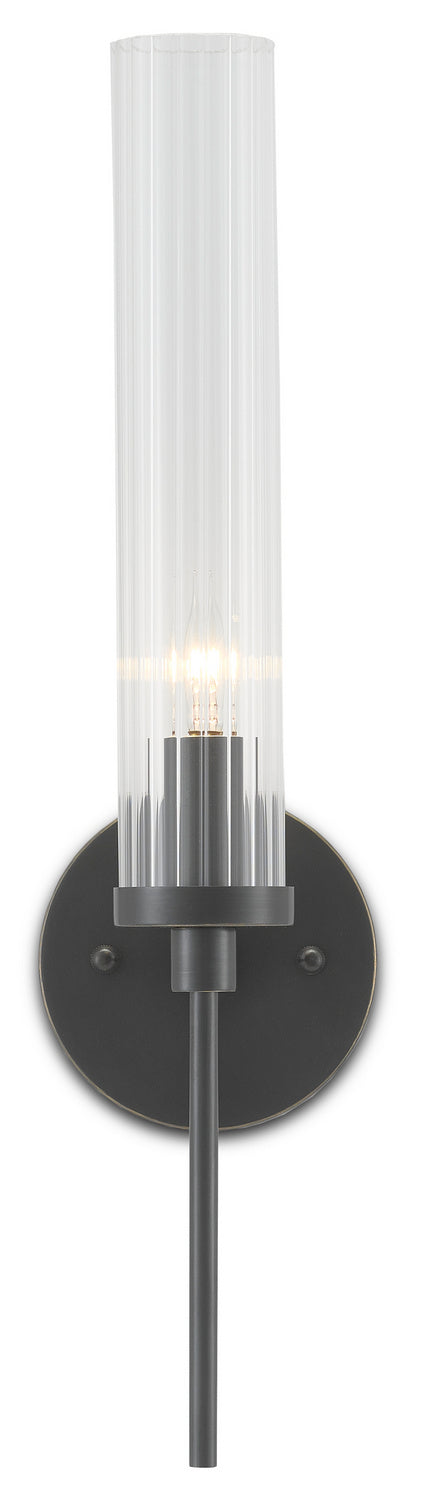 Currey and Company 5800-0006 One Light Wall Sconce, Oil Rubbed Bronze/Clear