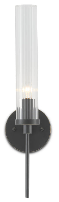 Currey and Company 5800-0006 One Light Wall Sconce, Oil Rubbed Bronze/Clear