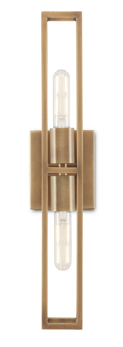 Currey and Company 5800-0019 Two Light Wall Sconce, Antique Brass