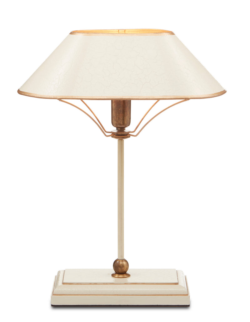Currey and Company 6000-0702 One Light Table Lamp, Ivory/Antique Brass/Gold