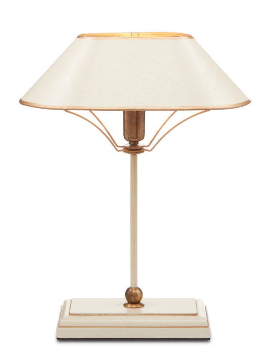Currey and Company 6000-0702 One Light Table Lamp, Ivory/Antique Brass/Gold