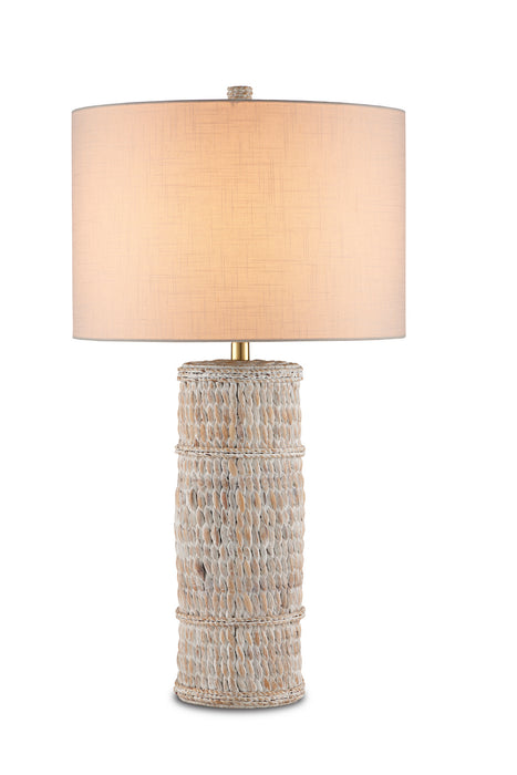 Currey and Company 6000-0754 One Light Table Lamp, Whitewashed Water Hyacinth
