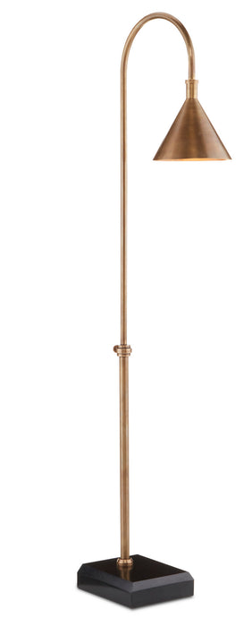 Currey and Company 8000-0094 One Light Floor Lamp, Vintage Brass/Black
